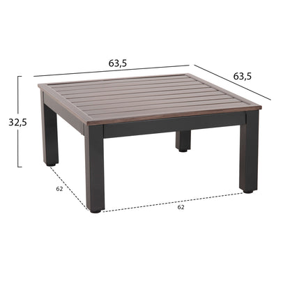 OUTDOOR LOUNGE SET DEX 3PCS POLYMORPHIC HM6090 ALUMINUM IN ANTHRACITE & BROWN-BLACK CUSHIONS