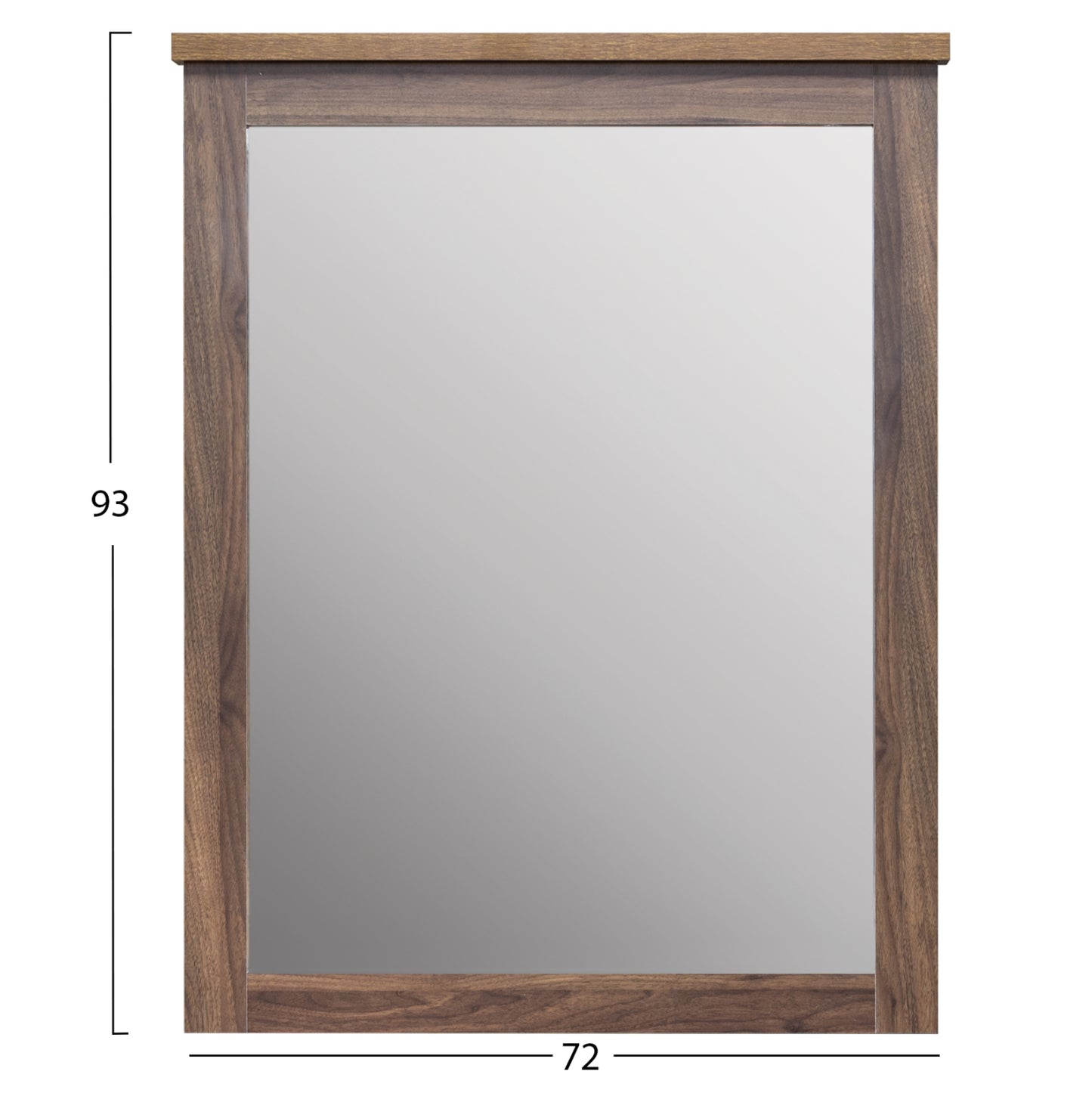 SET CHEST OF (4) DRAWERS WITH WALL MIRROR CARYS HM10889.11 MELAMINE IN WALNUT