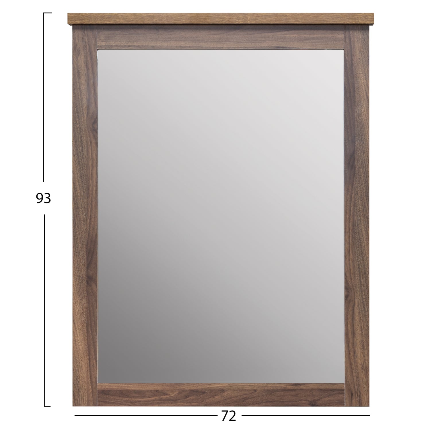 SET CHEST OF (4) DRAWERS WITH WALL MIRROR CARYS HM10889.11 MELAMINE IN WALNUT