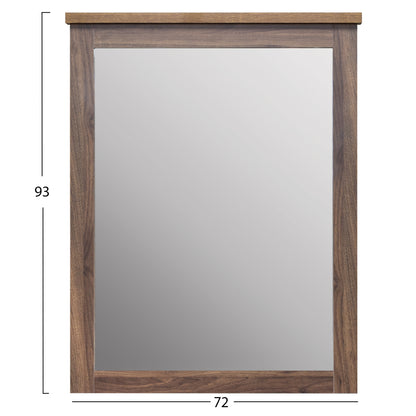 SET CHEST OF (4) DRAWERS WITH WALL MIRROR CARYS HM10889.11 MELAMINE IN WALNUT