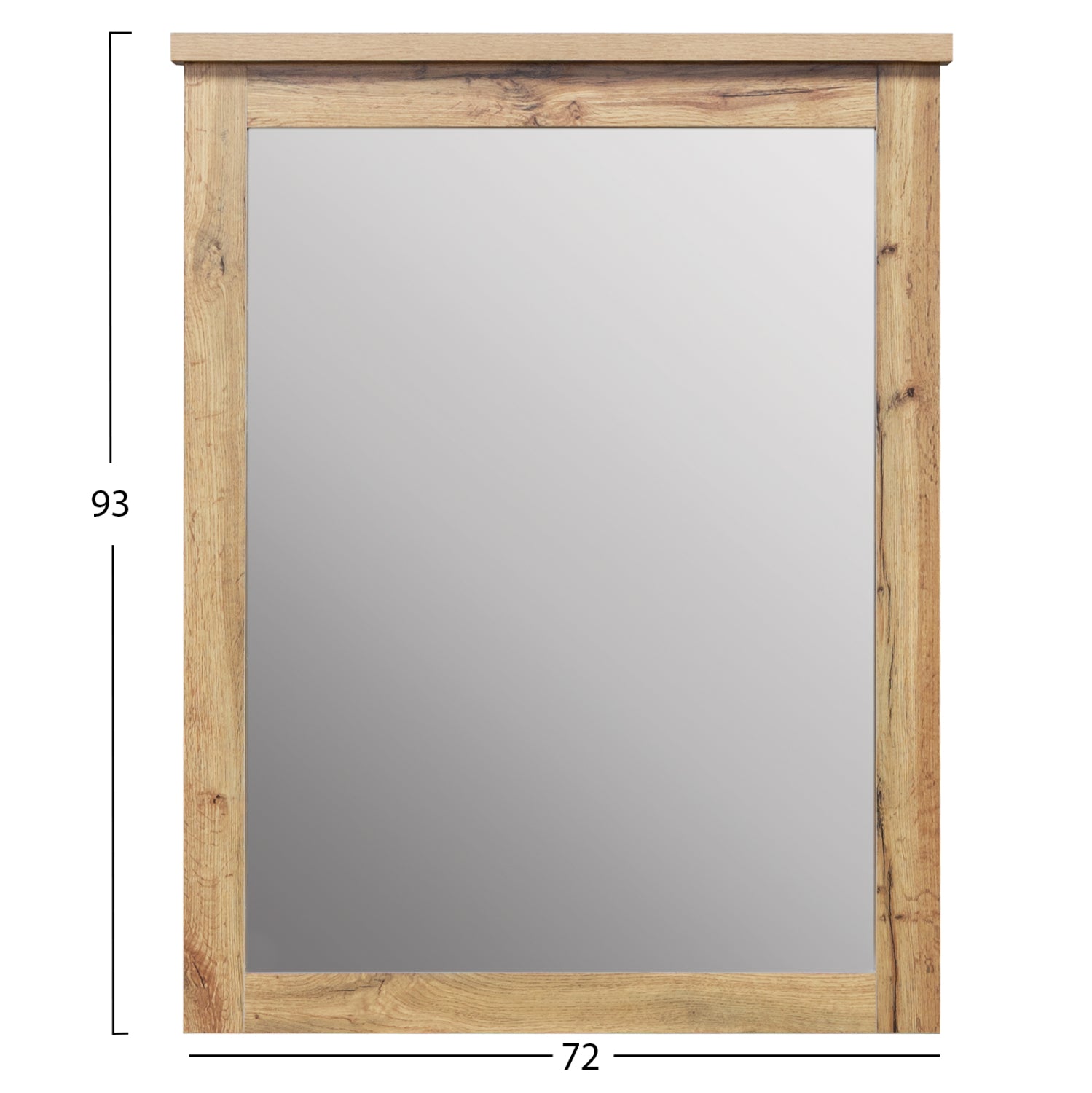 SET CHEST OF (4) DRAWERS WITH WALL MIRROR CARYS HM10889.12 MELAMINE IN NATURAL WOOD COLOR