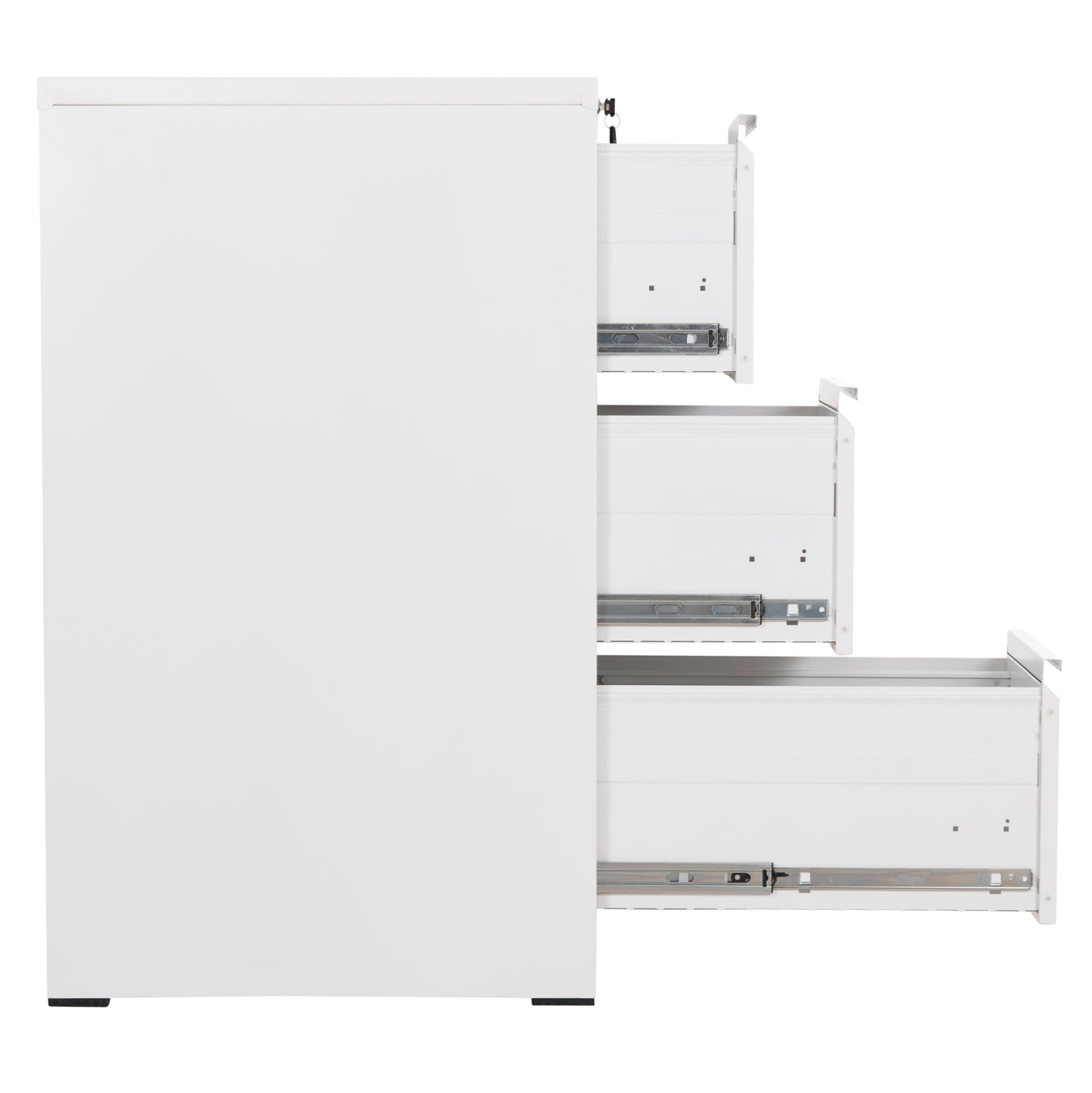 SET 2PCS OFFICE FILING CABINETS SIDER HM10995.02 WHITE METAL