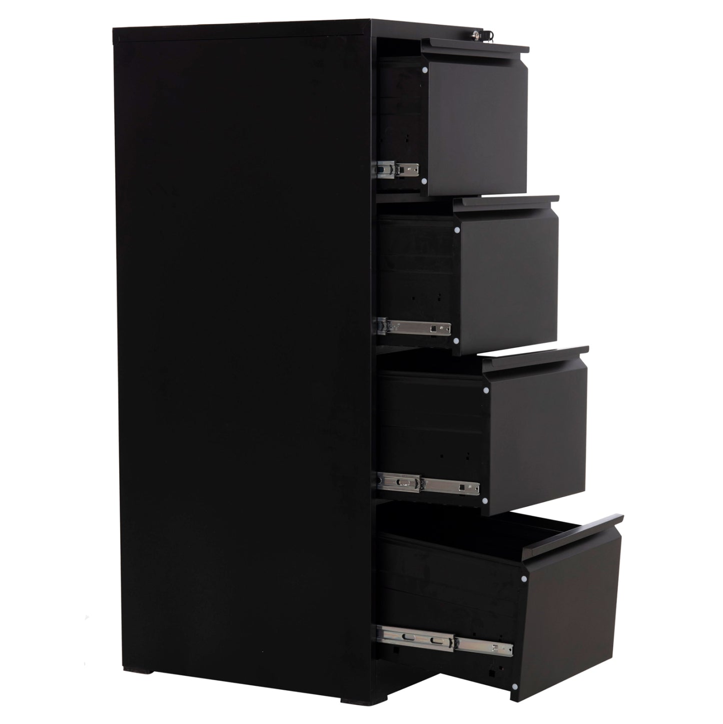 SET 2PCS OFFICE FILING CABINETS SIDER HM10995.01 BLACK METAL