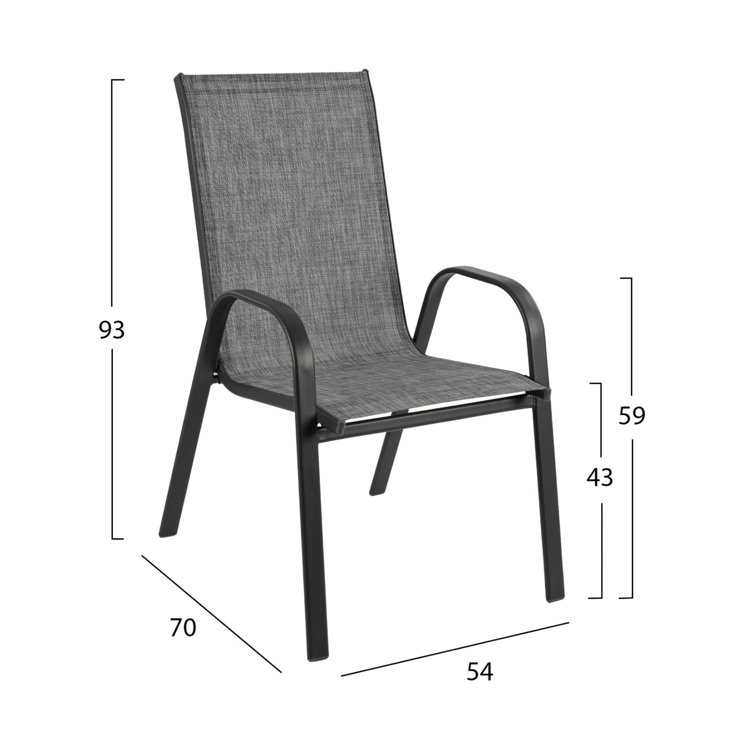 Set Dining Table 7 pieces 1Table & 6 chairs Grey HM5119.01