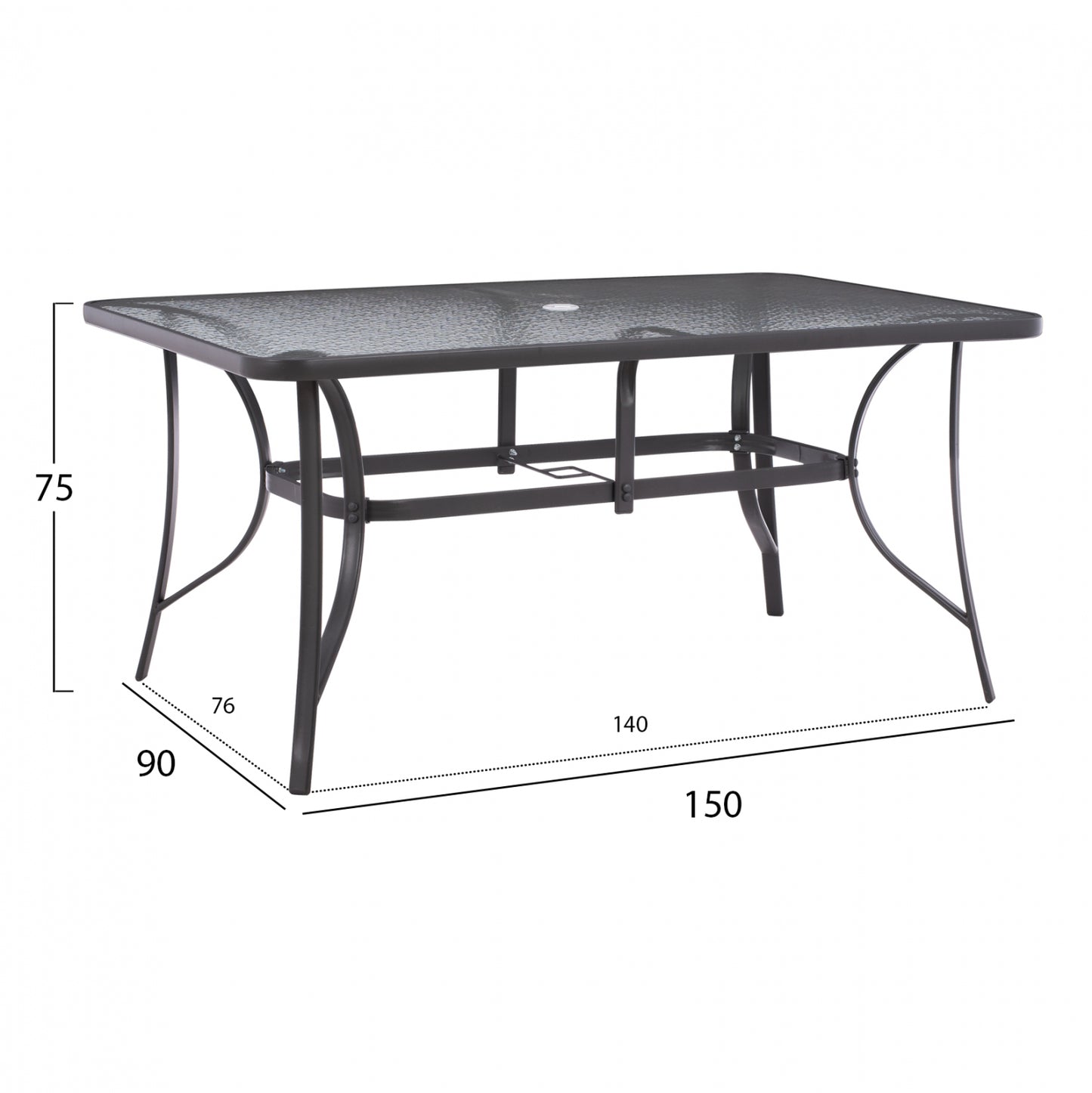 DINING SET 7PCS TABLE 150X90 WITH ARMCHAIR TEXTILINE GRAY HM11471