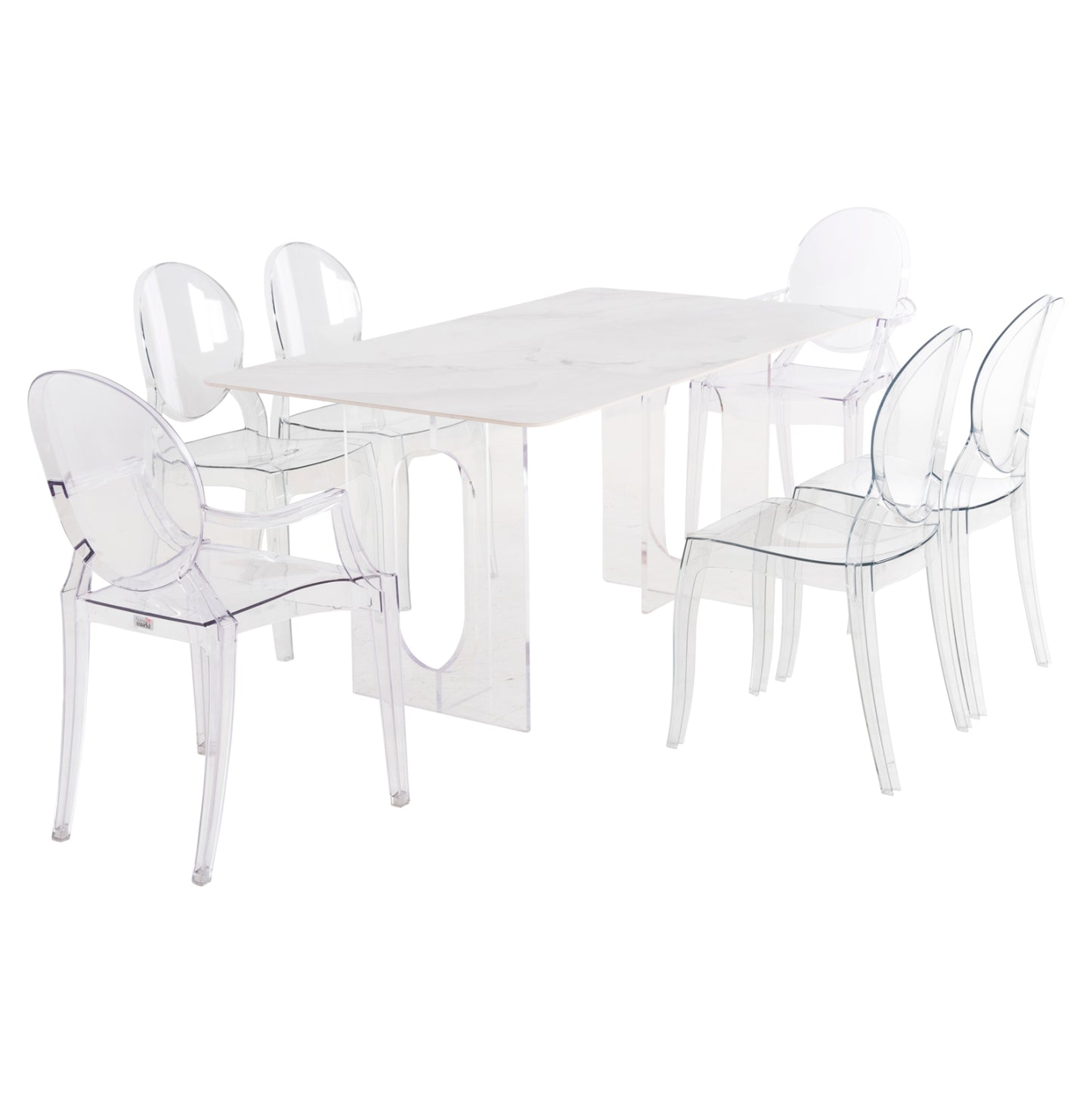 DINING SET 7pcs HM11959 TABLE AETHER- 2 ARMCHAIRS & 4 CHAIRS ARAMIS