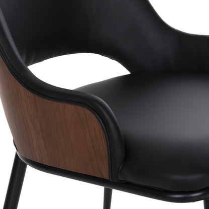 DINING SET 5PCS HM11965 TABLE DENTY & 4 CHAIRS DELF (BLACK)