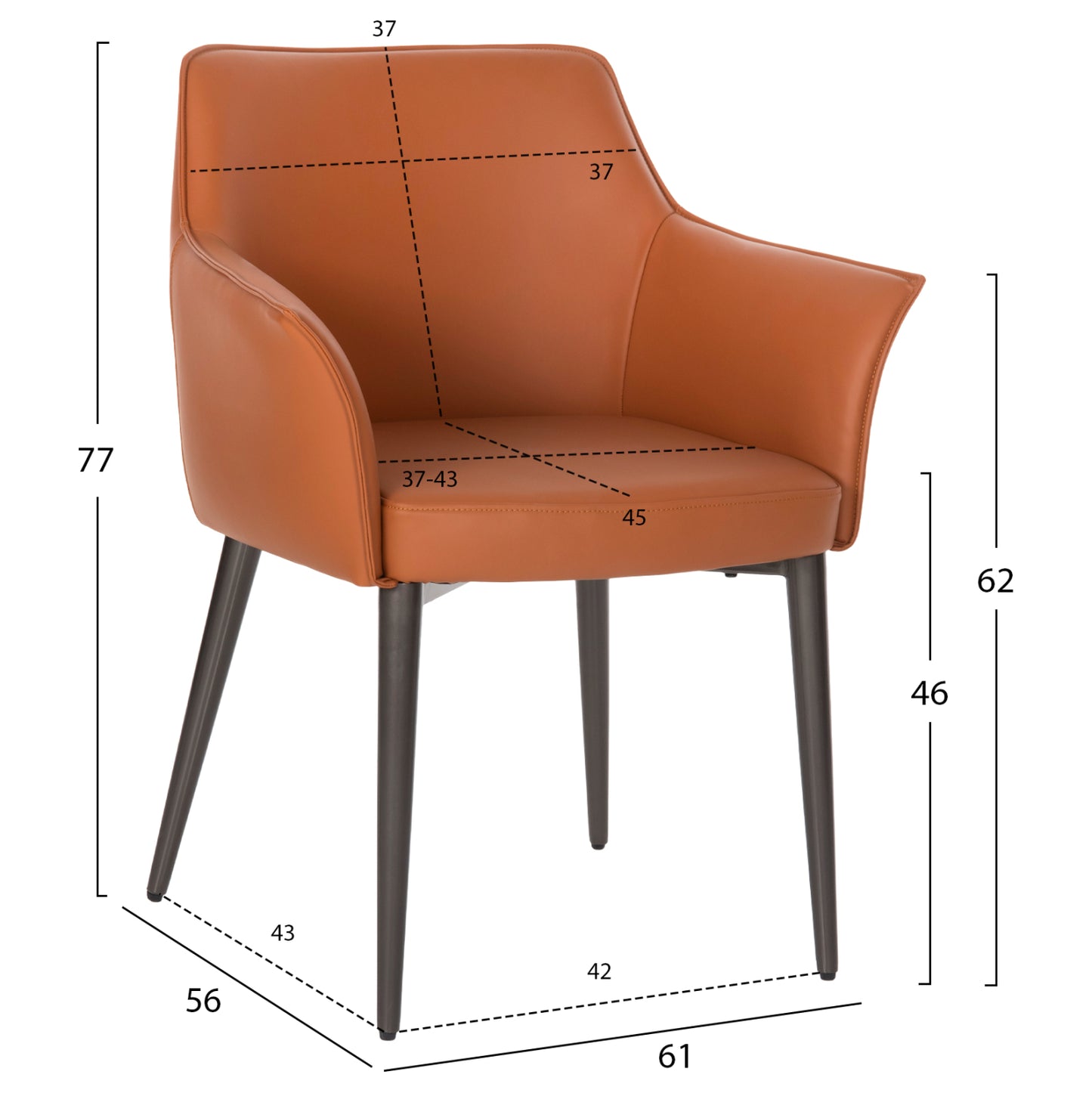 DINING SET INDOORS 7PCS HM11960 TABLE HEFF & 6 ARMCHAIRS HELM