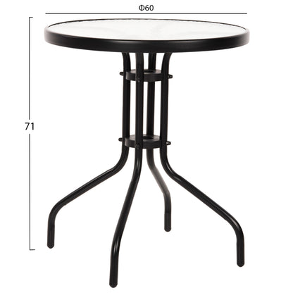 OUTDOOR DINING SET 3PCS LAURA ΗΜ10467.03 METAL & ALUM. CHAIRS & TABLE Φ60cm BLACK