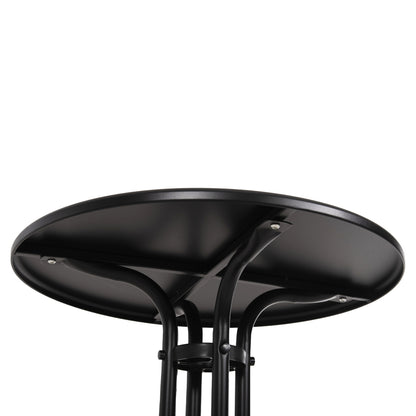 OUTDOOR DINING SET 3PCS LINO HM10728.03-- 2 METAL CHAIRS--ROUND TABLE Φ60cm BLACK