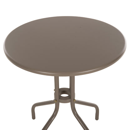 OUTDOOR DINING SET 3PCS LINO HM10728.04-- 2 METAL CHAIRS--ROUND TABLE Φ60cm CHAMPAGNE