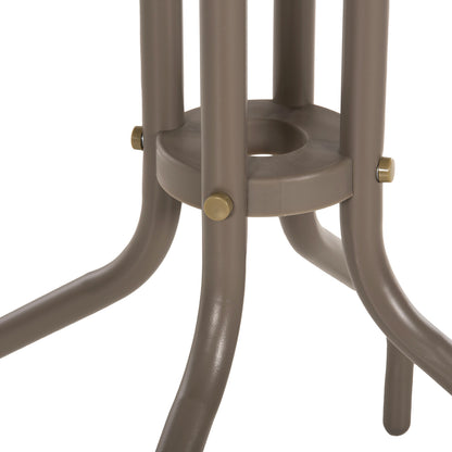 OUTDOOR DINING SET 3PCS LINO HM10728.04-- 2 METAL CHAIRS--ROUND TABLE Φ60cm CHAMPAGNE