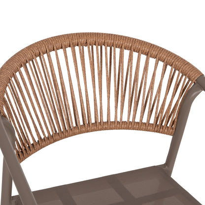 OUTDOOR DINING SET 3PCS LINO HM10728.04-- 2 METAL CHAIRS--ROUND TABLE Φ60cm CHAMPAGNE