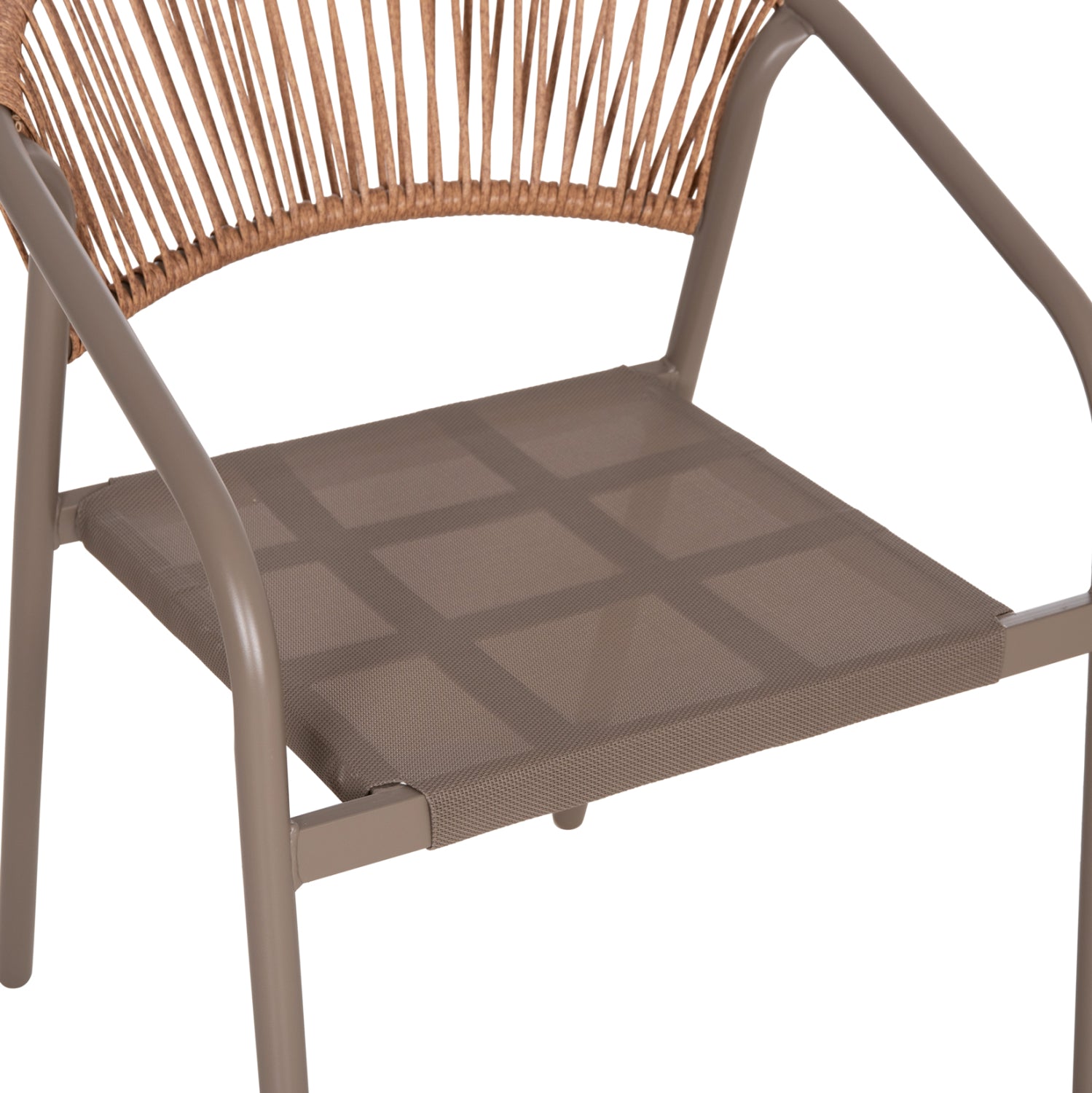 OUTDOOR DINING SET 3PCS LINO HM10728.04-- 2 METAL CHAIRS--ROUND TABLE Φ60cm CHAMPAGNE
