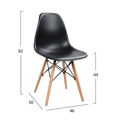 DINING SET 3PCS TWIST HM21373 ROUND TABLE Φ80 & 2 DINING CHAIRS IN BLACK COLOR