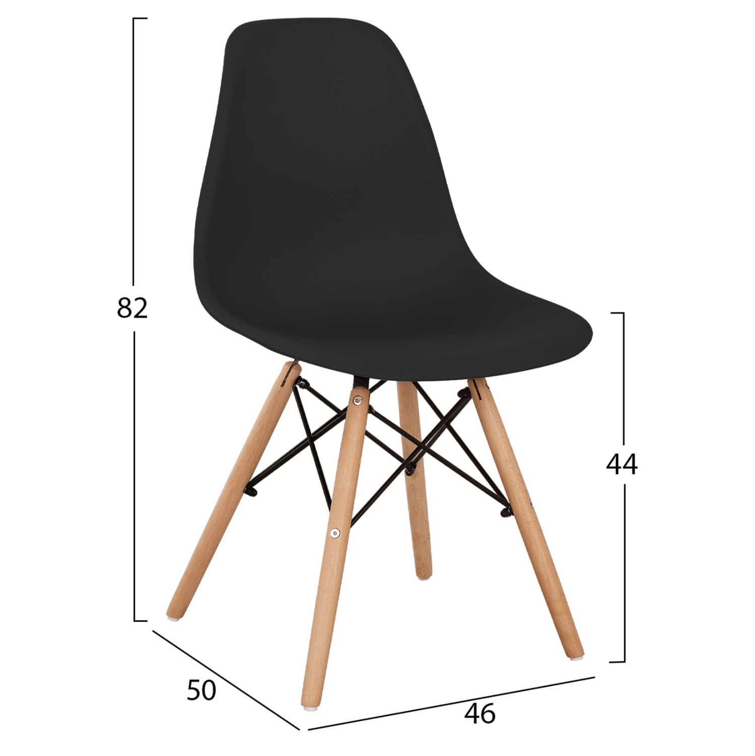 DINING SET 3PCS JAFARU HM21382 ROUND TABLE & 2 DINING CHAIRS IN BLACK