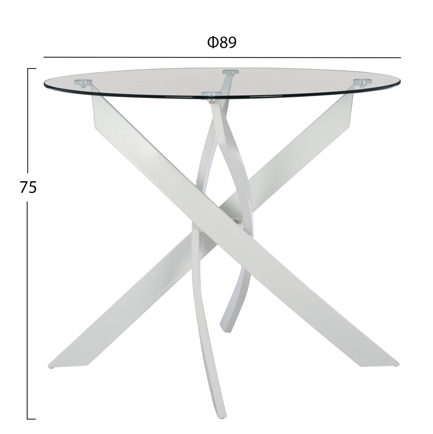 DINING SET 3PCS JAFARU HM21383 ROUND TABLE & 2 DINING CHAIRS IN WHITE