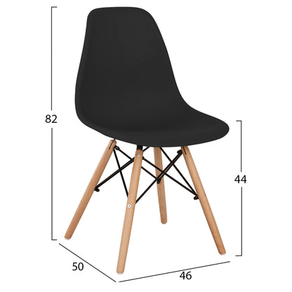 DINING SET 3PCS ROLLO HM21389 ROUND TABLE--2 DINING CHAIRS IN BLACK