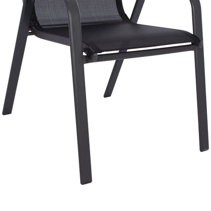 OUTDOOR DINING SET 3PCS LEON HM5181.03 METAL CHAIRS & TABLE Φ60cm BLACK