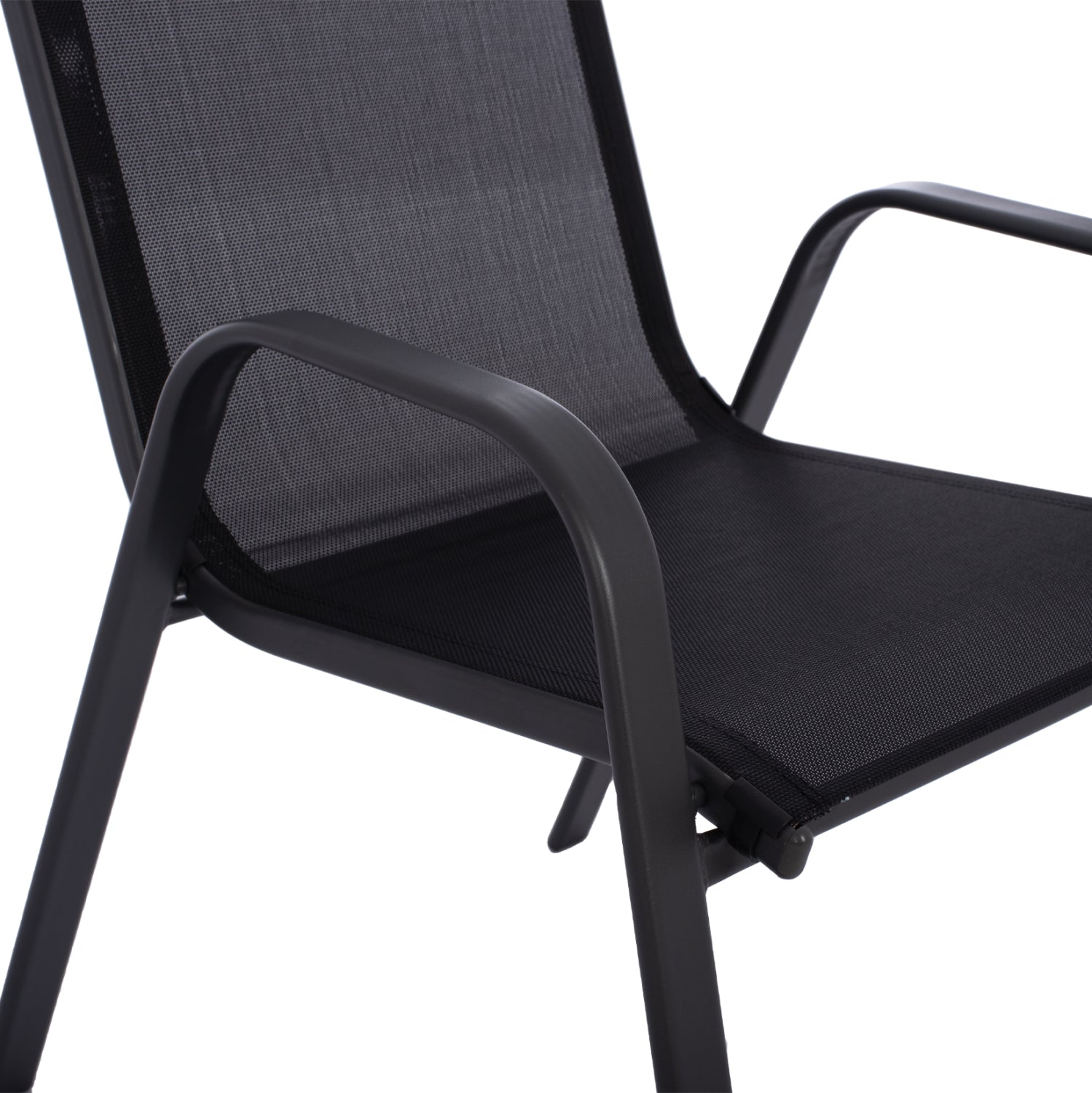 OUTDOOR DINING SET 3PCS LEON HM5181.03 METAL CHAIRS & TABLE Φ60cm BLACK
