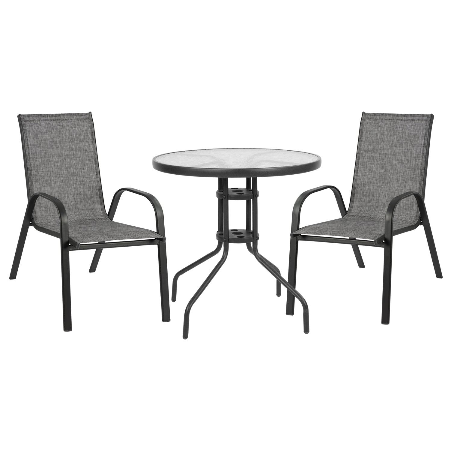 Set Dining Table 3 pieces with table & Chairs leon Grey HM5184.01