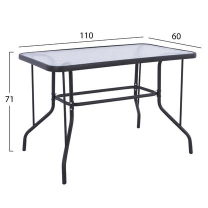 OUTDOOR DINING SET 5PCS ADAM HM10873.02 METAL & WICKER IN GREY