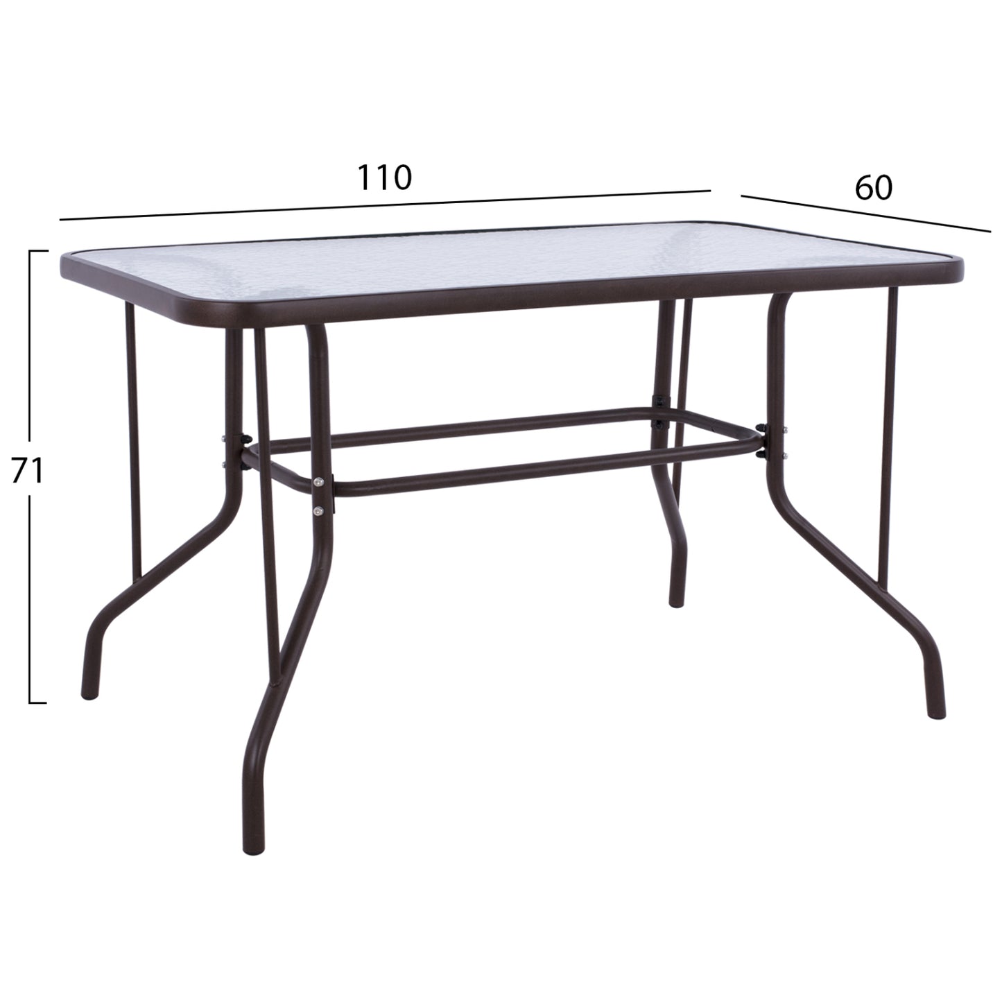 OUTDOOR DINING SET 5PCS ADAM HM10873.01 METAL & WICKER IN BROWN