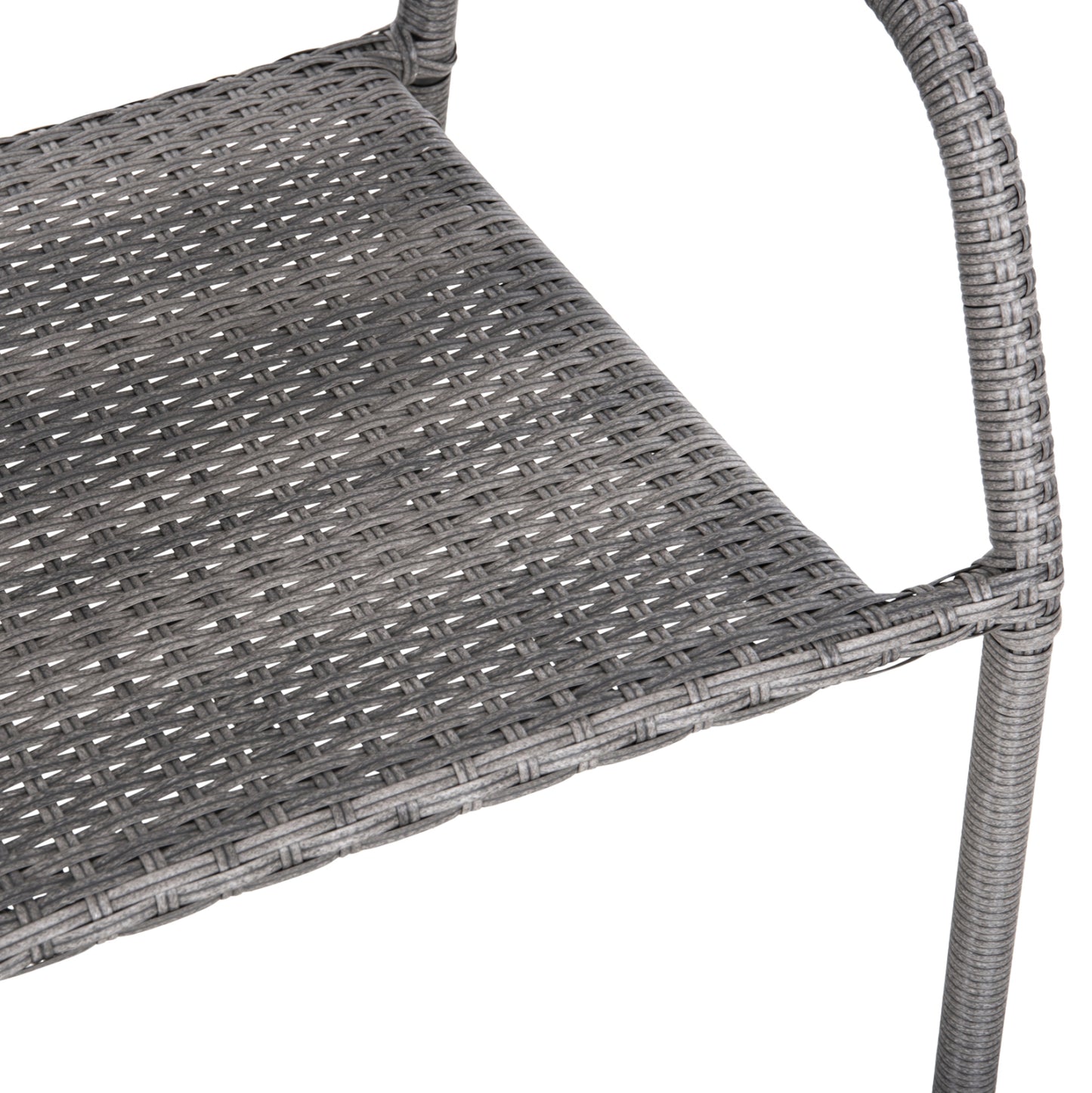 OUTDOOR DINING SET 5PCS ADAM HM10873.02 METAL & WICKER IN GREY