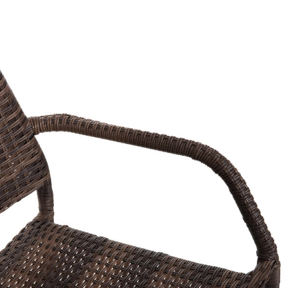 OUTDOOR DINING SET 5PCS BRUNO HM10874.01 METAL & WICKER IN BROWN