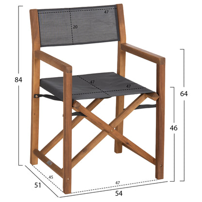 OUTDOOR DINING SET 5PCS SOUL HM10985.01 ACACIA WOOD--GREY TEXTILENE