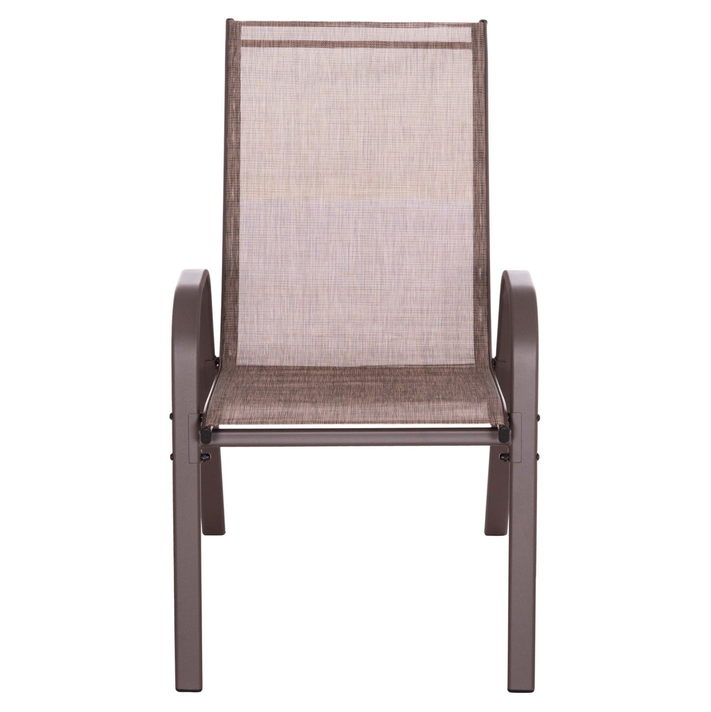 OUTDOOR 5-PCS DINING SET LEOFER HM21009 DINING TABLE & 4 ARMCHAIRS--BROWN