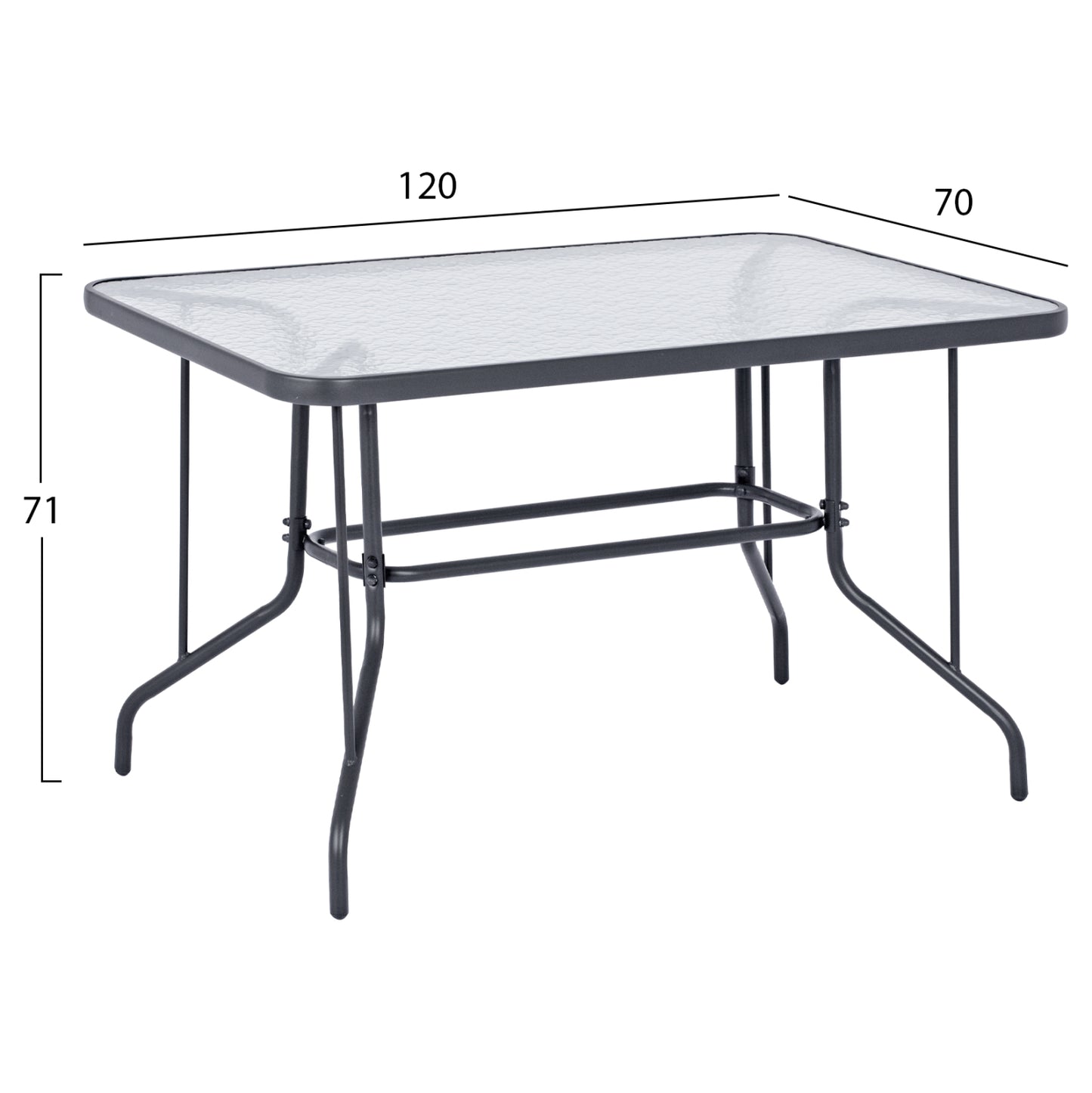 OUTDOOR DINING SET 5PCS HM10568.01 CHAIRS WITH CUSHION & TABLE 120X70cm - GREY