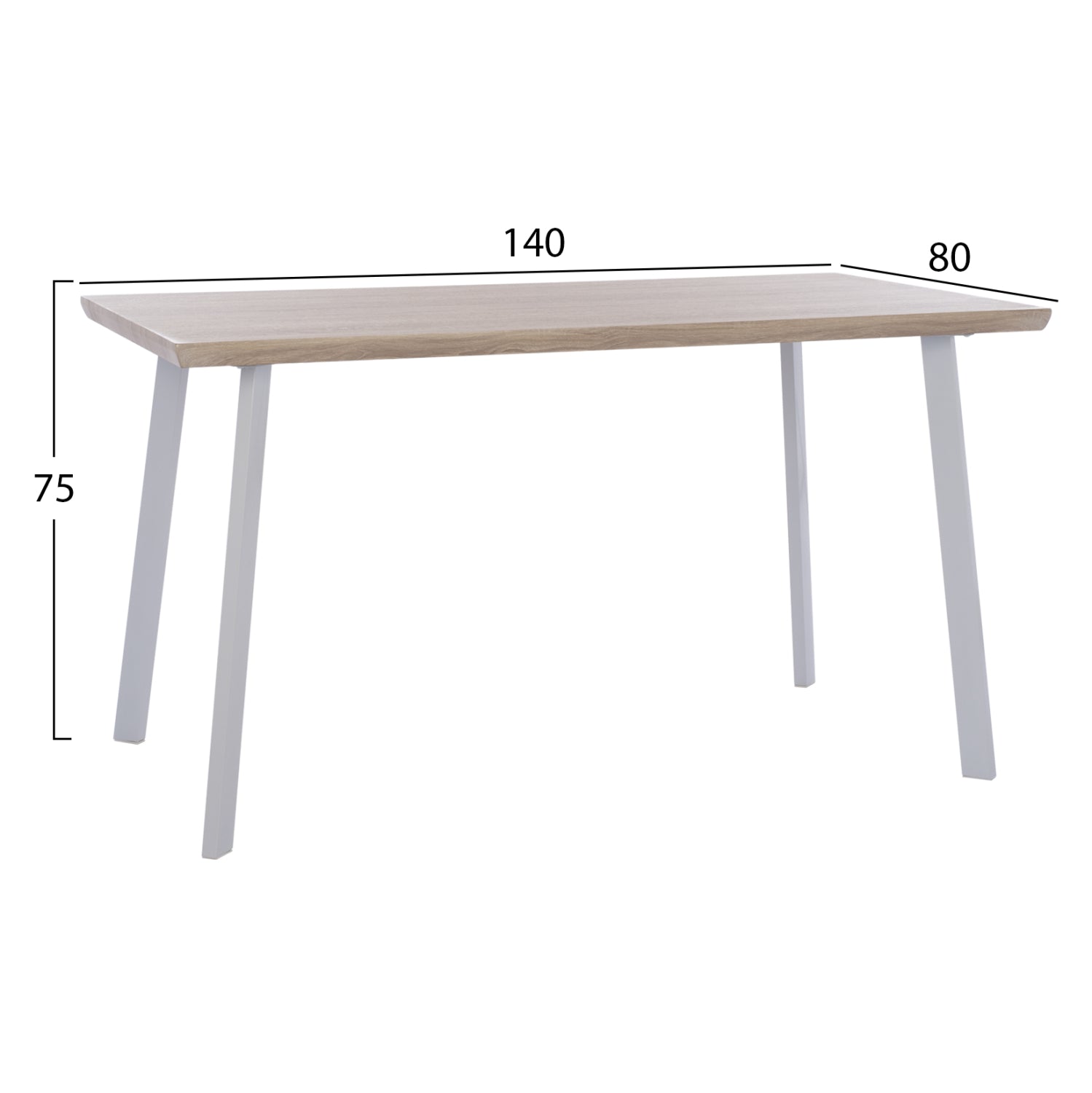 DINING SET 5PCS OFIRA HM10634 MDF TOP IN SONAMA--DINING CHAIRS IN WHITE