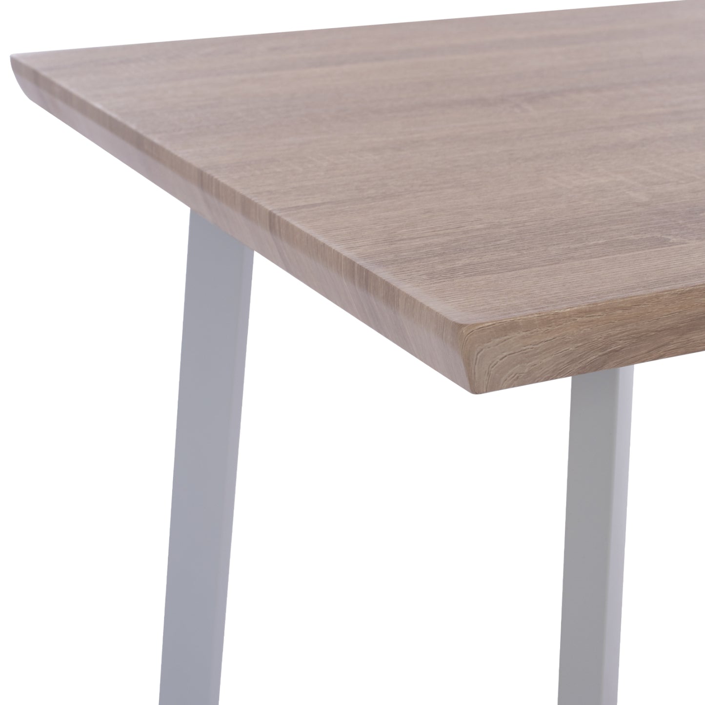 DINING SET 5PCS OFIRA HM10634 MDF TOP IN SONAMA--DINING CHAIRS IN WHITE