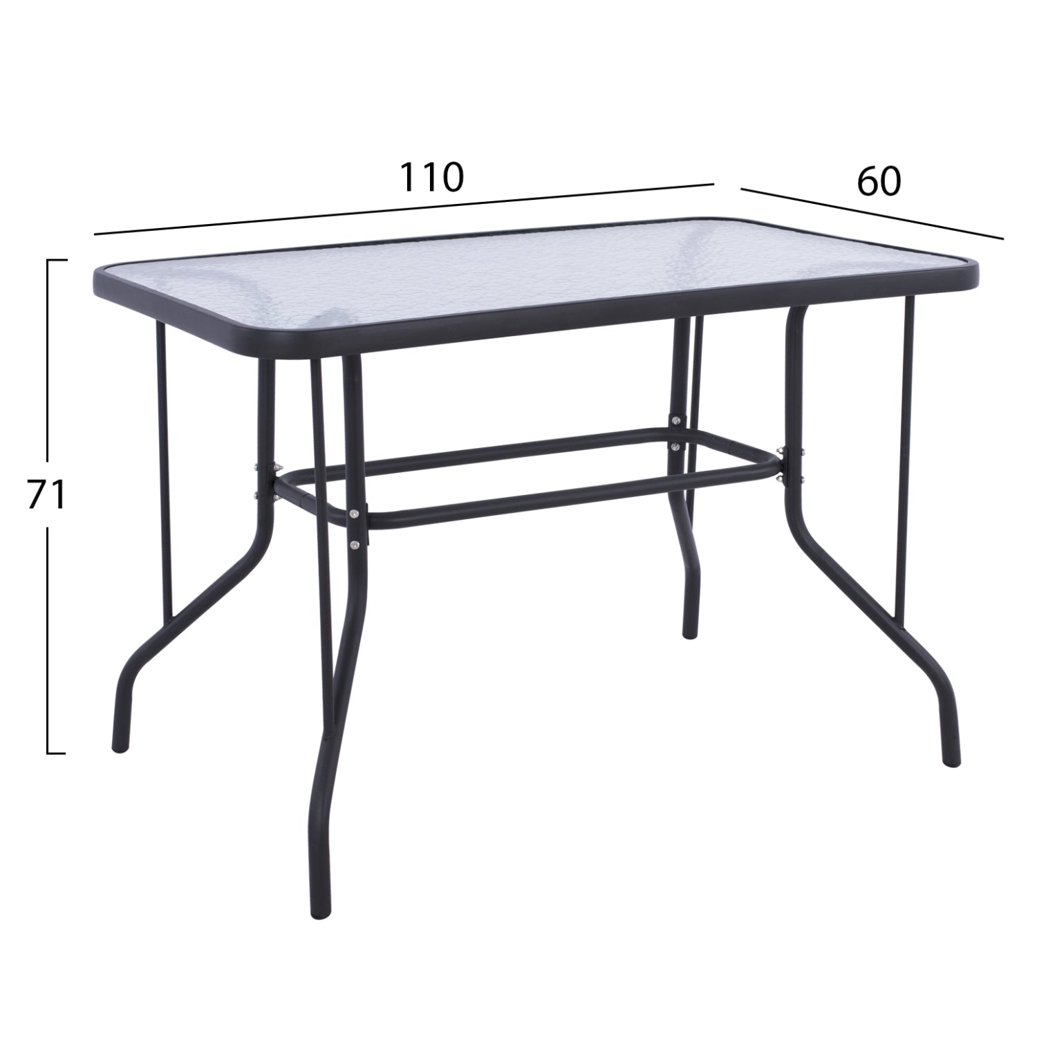 OUTDOOR DINING SET 5PCS ADAM HM10727.01 METAL CHAIRS & TABLE 110x60cm GREY