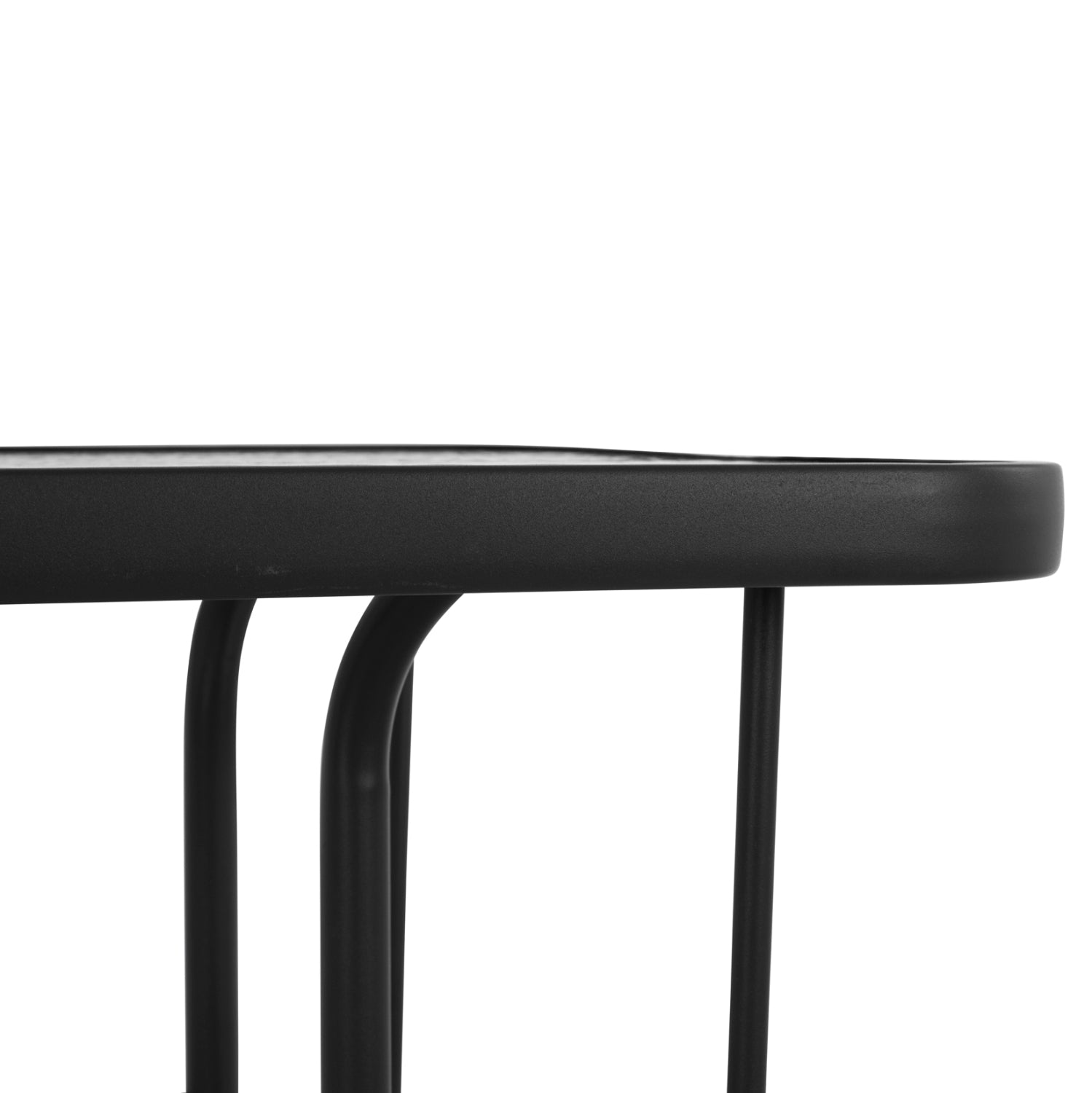 OUTDOOR DINING SET 5PCS ADAM HM10727.03 METAL CHAIRS & TABLE 110x60cm BLACK