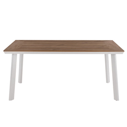 OUTDOOR DINING SET 5PCS BERG HM10823.01 ALUMINUM-POLYWOOD-TEXTILENE---WHITE