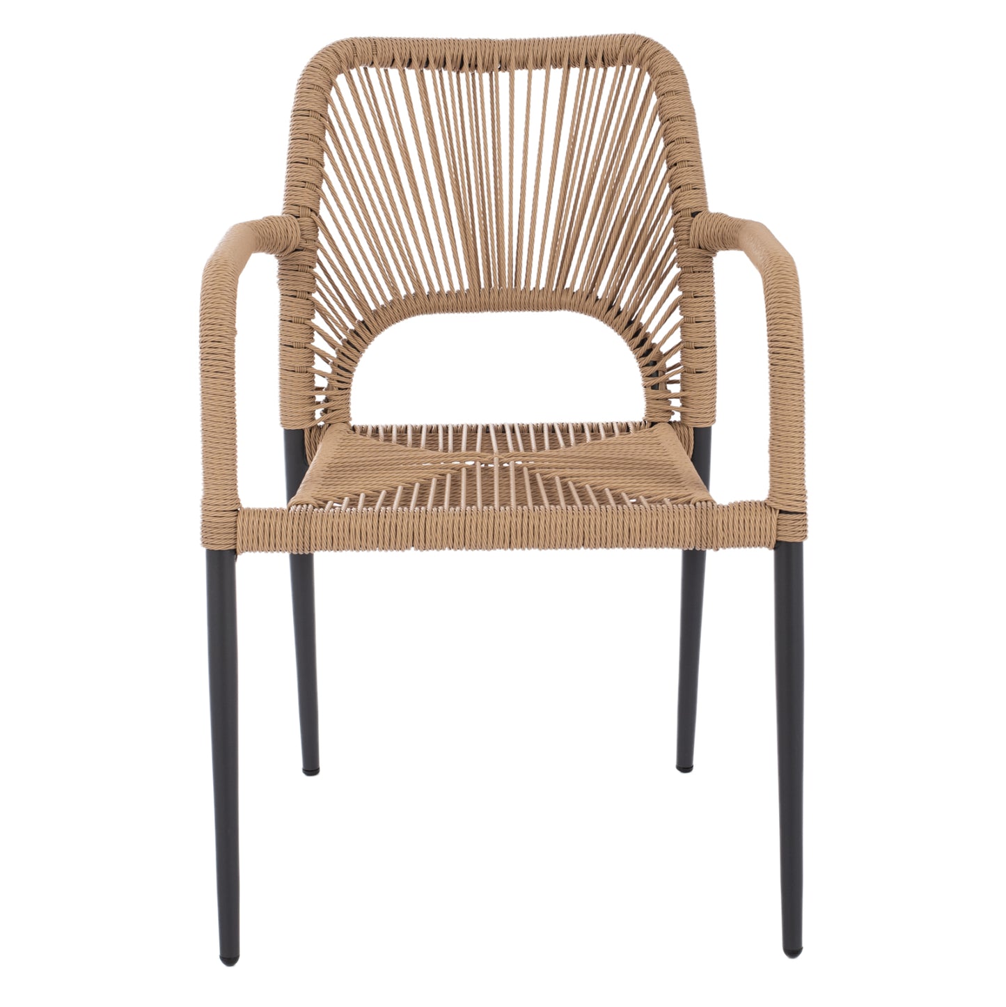 OUTDOOR DINING SET 5PCS TABER HM10824.02 ALUMINUM IN DARK GREY--POLYWOOD--P.E.ROPE IN BEIGE
