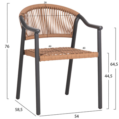 OUTDOOR DINING SET 5PCS KERLY HM10833.10 DARK GREY ALUMINUM--POLYWOOD--P.E.RATTAN BEIGE