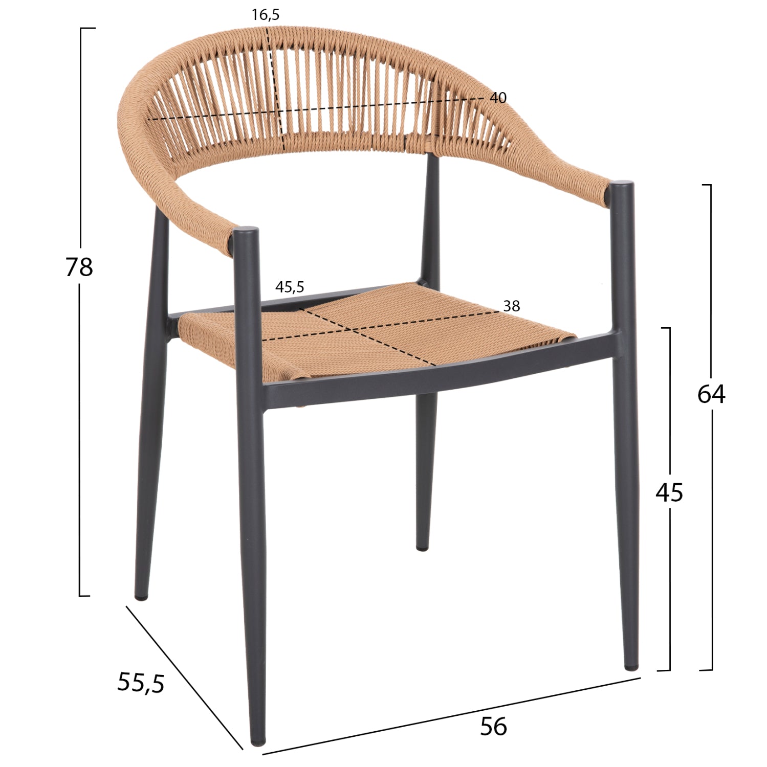 OUTDOOR DINING SET 5PCS TABER HM10834.02 DARK GREY ALUMINUM--POLYWOOD--P.E.RATTAN BEIGE