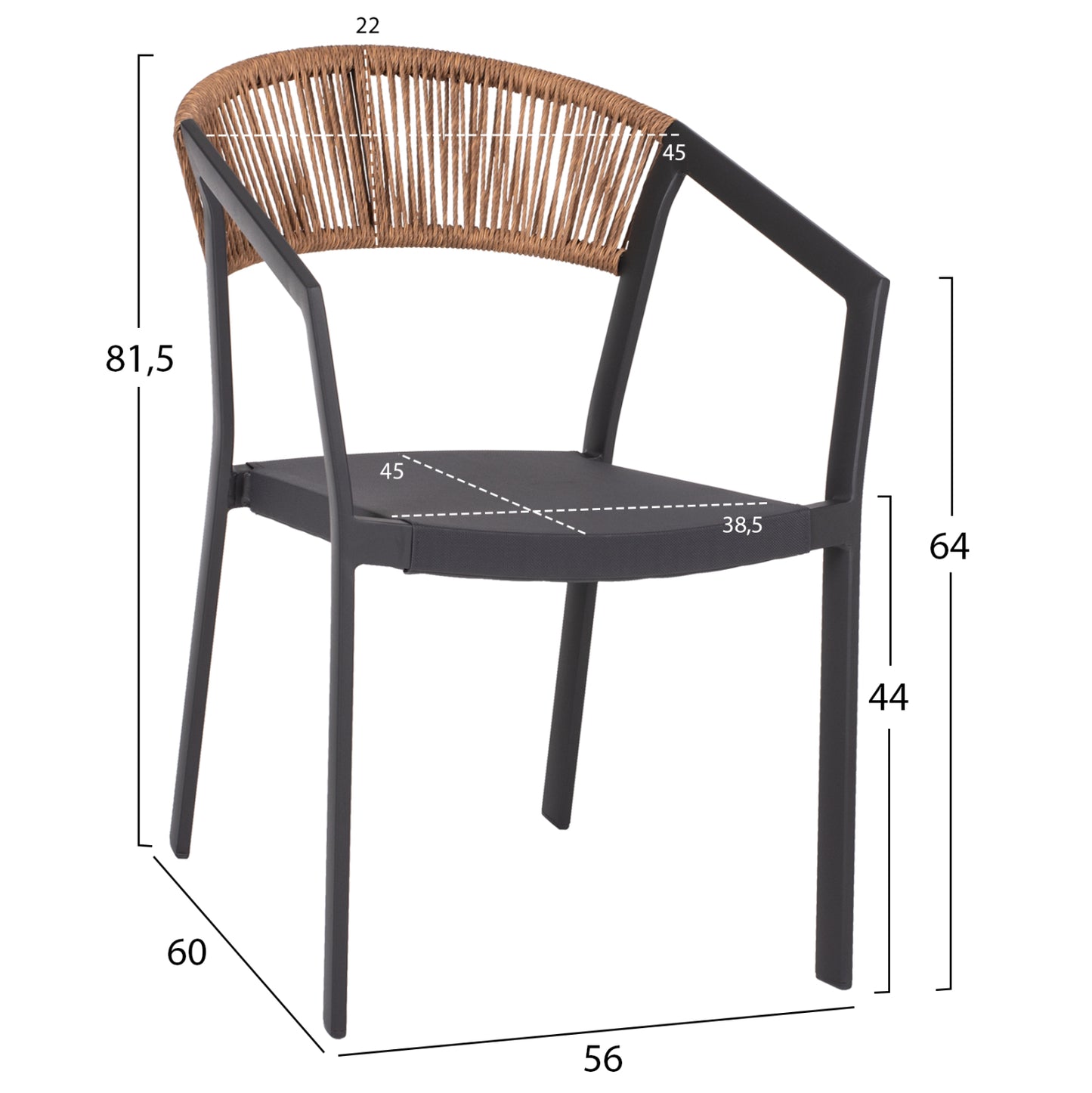 OUTDOOR DINING SET 5PCS TABER HM10837.01 ALUMINUM CHAIRS & TABLE--POLYWOOD--GREY