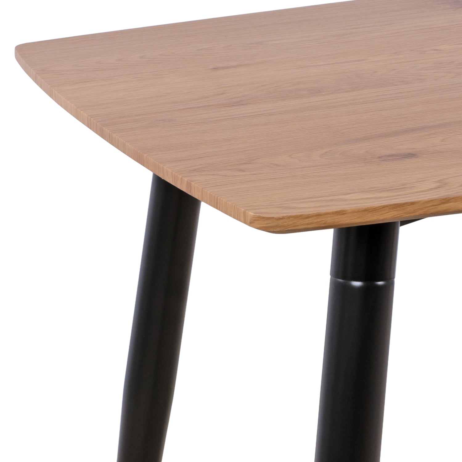 DINING SET 5PCS GAFF HM10847.02 MDF TOP IN WOOD COLOR--FABRIC IN BEIGE & BLACK METAL LEGS