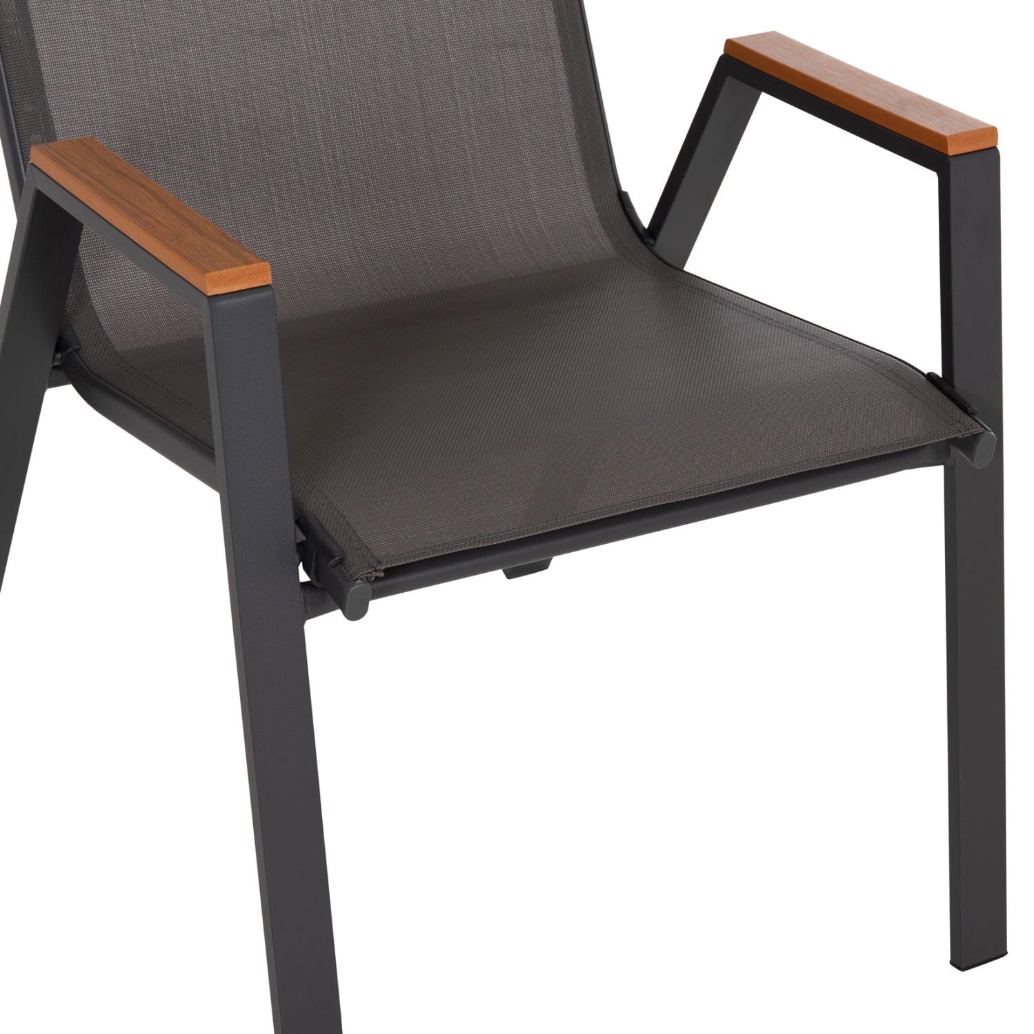 OUTDOOR DINING SET 5PCS OFER HM10855.01 METAL CHAIRS & TABLE 150x90cm GREY