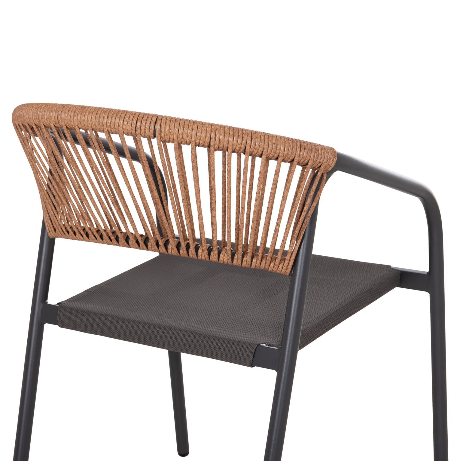 OUTDOOR DINING SET 5PCS ADAM HM10859.01 METAL CHAIRS & TABLE 120x70cm GREY