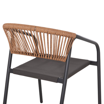OUTDOOR DINING SET 5PCS BRUNO HM10860.01 METAL CHAIRS & TABLE 140x80cm GREY