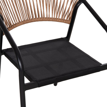 OUTDOOR DINING SET 5PCS BRUNO HM10860.03 METAL CHAIRS & TABLE 140x80cm BLACK