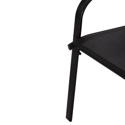 OUTDOOR DINING SET 5PCS BRUNO HM10895.03 BLACK METAL & TEXTILENE