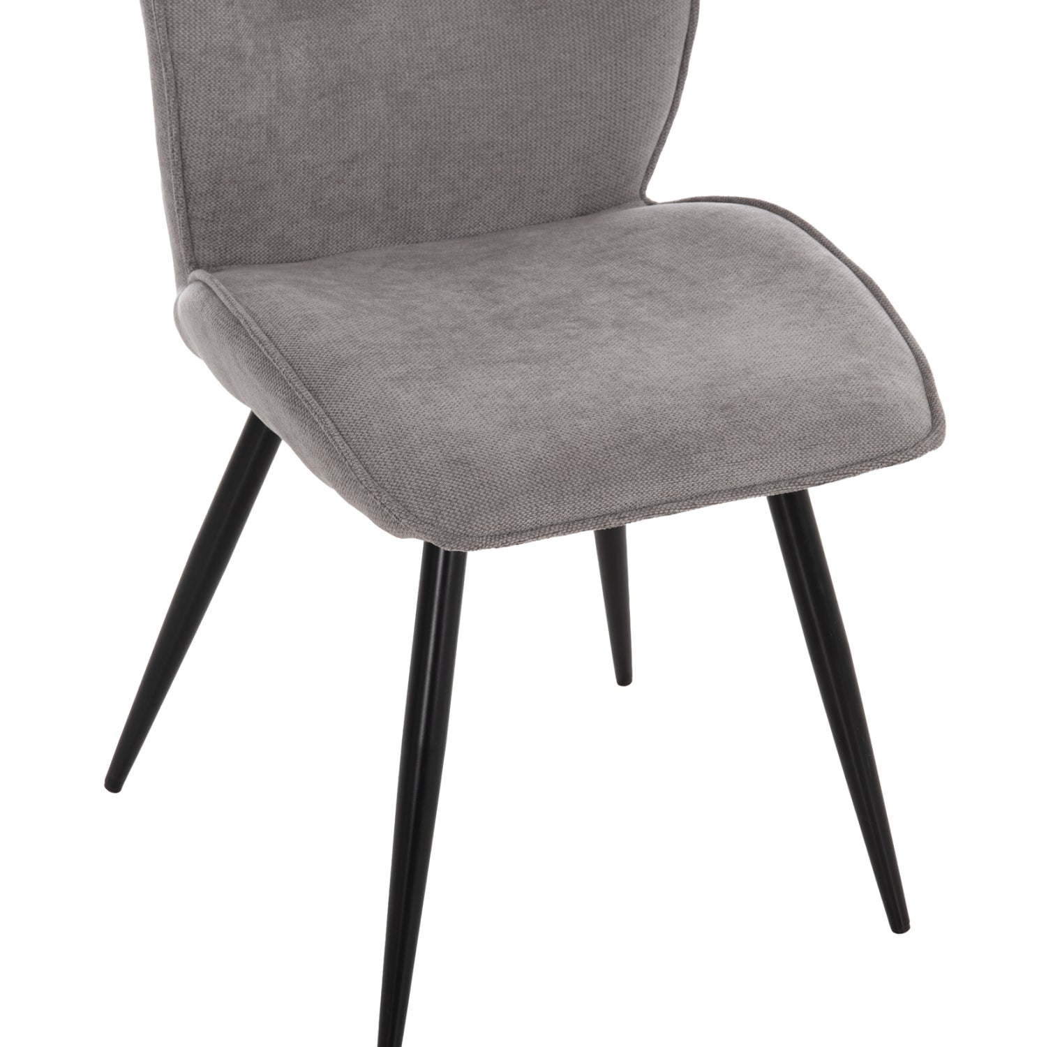 DINING SET 5PCS GAFF HM10939.01 CERAMIC TOP--FABRIC IN GREY & BLACK METAL LEGS