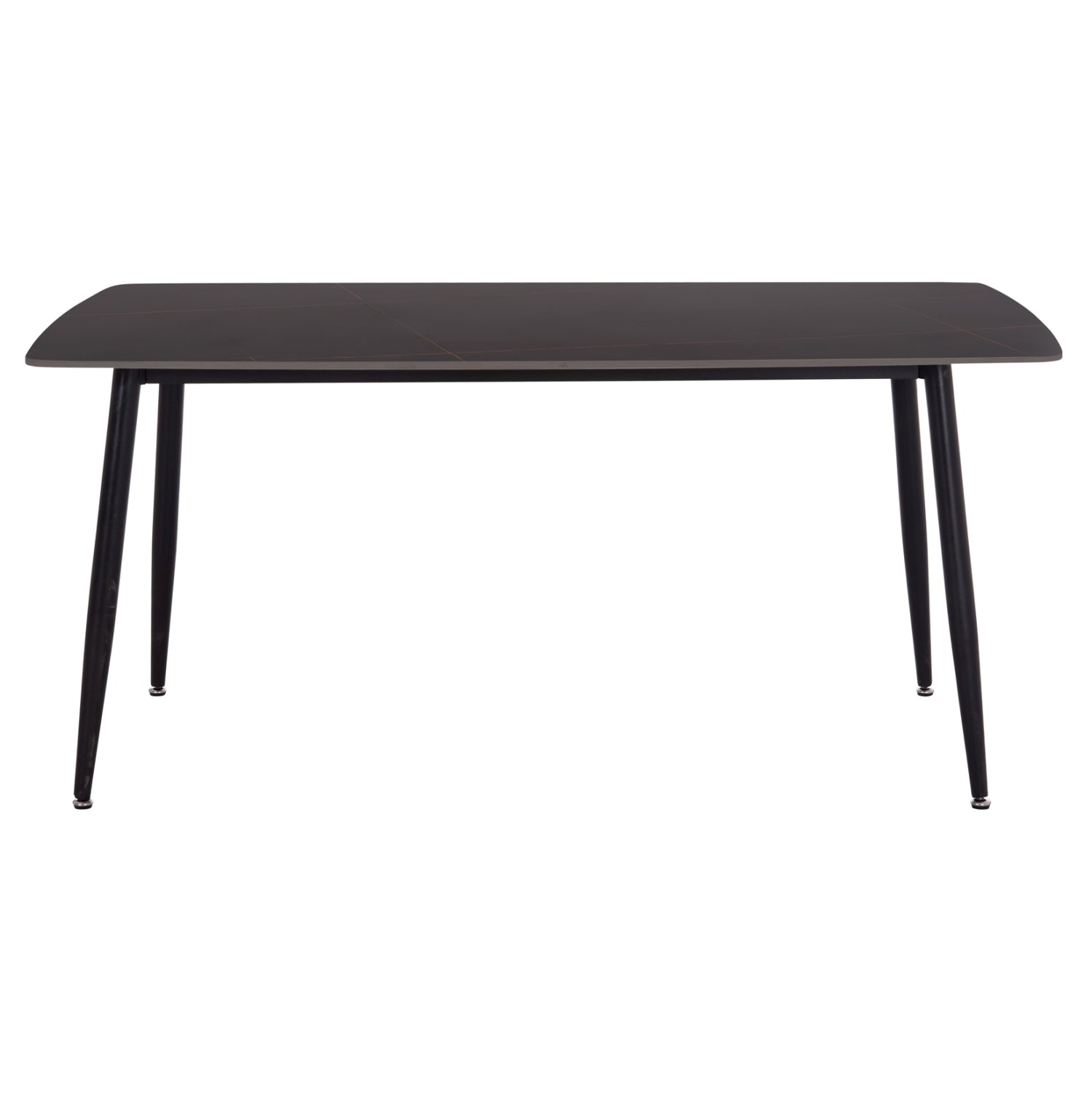 DINING SET 5PCS GAFF HM10939.01 CERAMIC TOP--FABRIC IN GREY & BLACK METAL LEGS