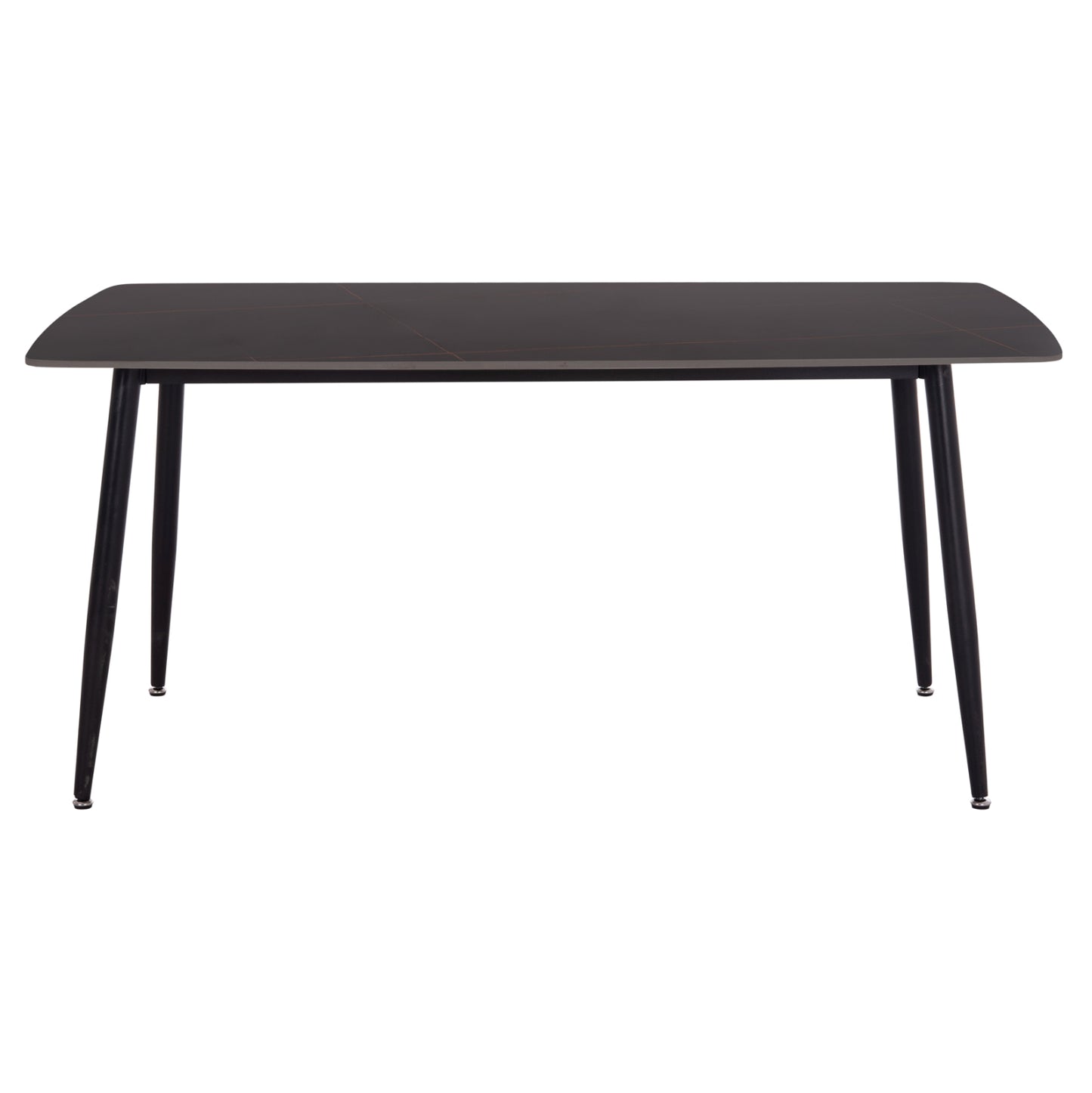 DINING SET 5PCS DETTON HM10940.01 CERAMIC TOP--FABRIC IN GREY & BLACK METAL LEGS